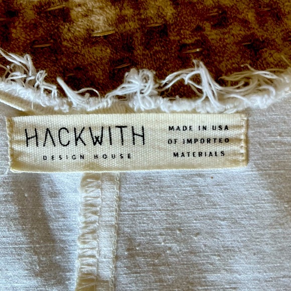 Hackwith Design House Raw Finish Sleeveless Jumper in White Cotton Twill - Picture 3 of 4